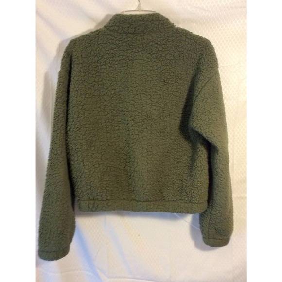 Wild Fable Sherpa Cropped Jacket in Olive green Women size XS - Picture 9 of 10